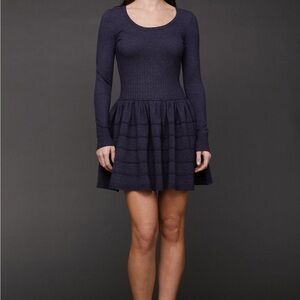 Avec Les Filles Drop-Waist Mini Sweater Dress